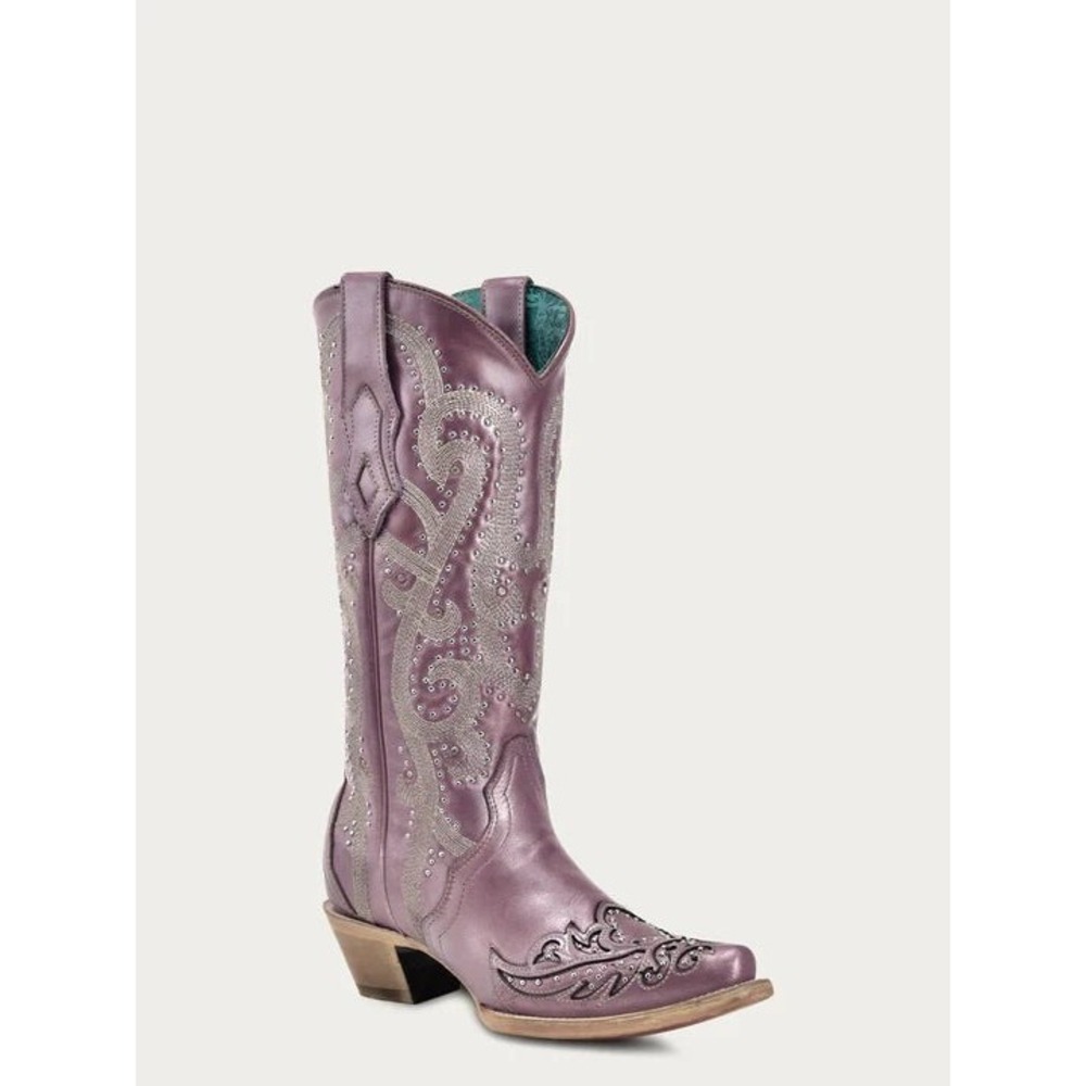 NEW Corral A4512 Metallic Lilac Purple Crystal Studded Snip Toe Western Boots 8M